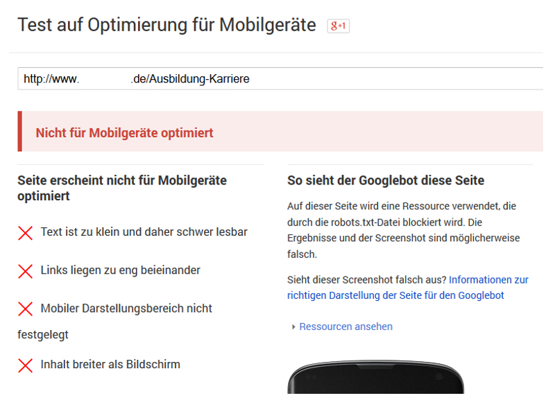 Mobile Check Krankenhaus-Karriereseiten - Online Recruiting Praxis 2015, #OReP15