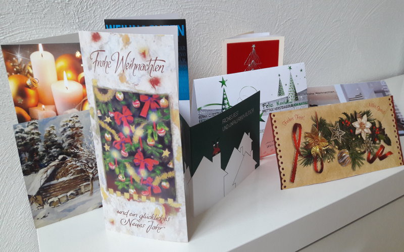 Weihnachtskarten und Bewrberkorrespondenz