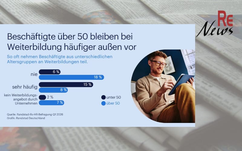Weiterbildung wird seltener von Beschäftigten Ü50 wahrgenommen - Randstad-ifo-HR-Befragung Q1 2026